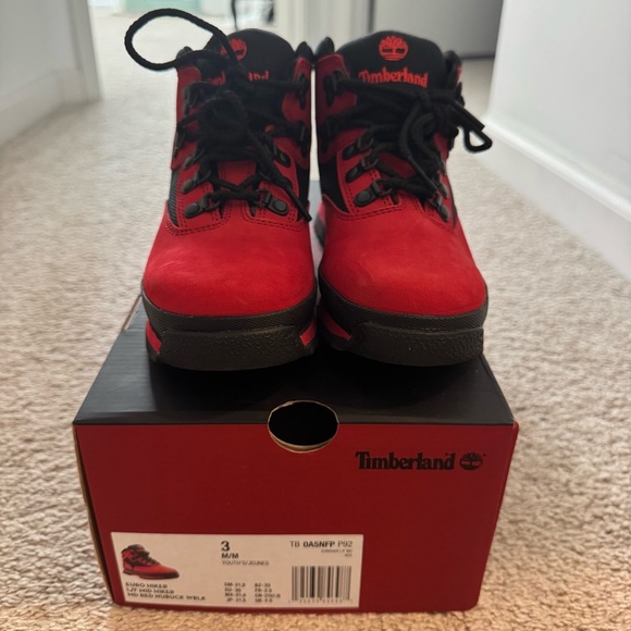 Timberland Euro Hiker Red and Black Boots - Picture 6 of 7